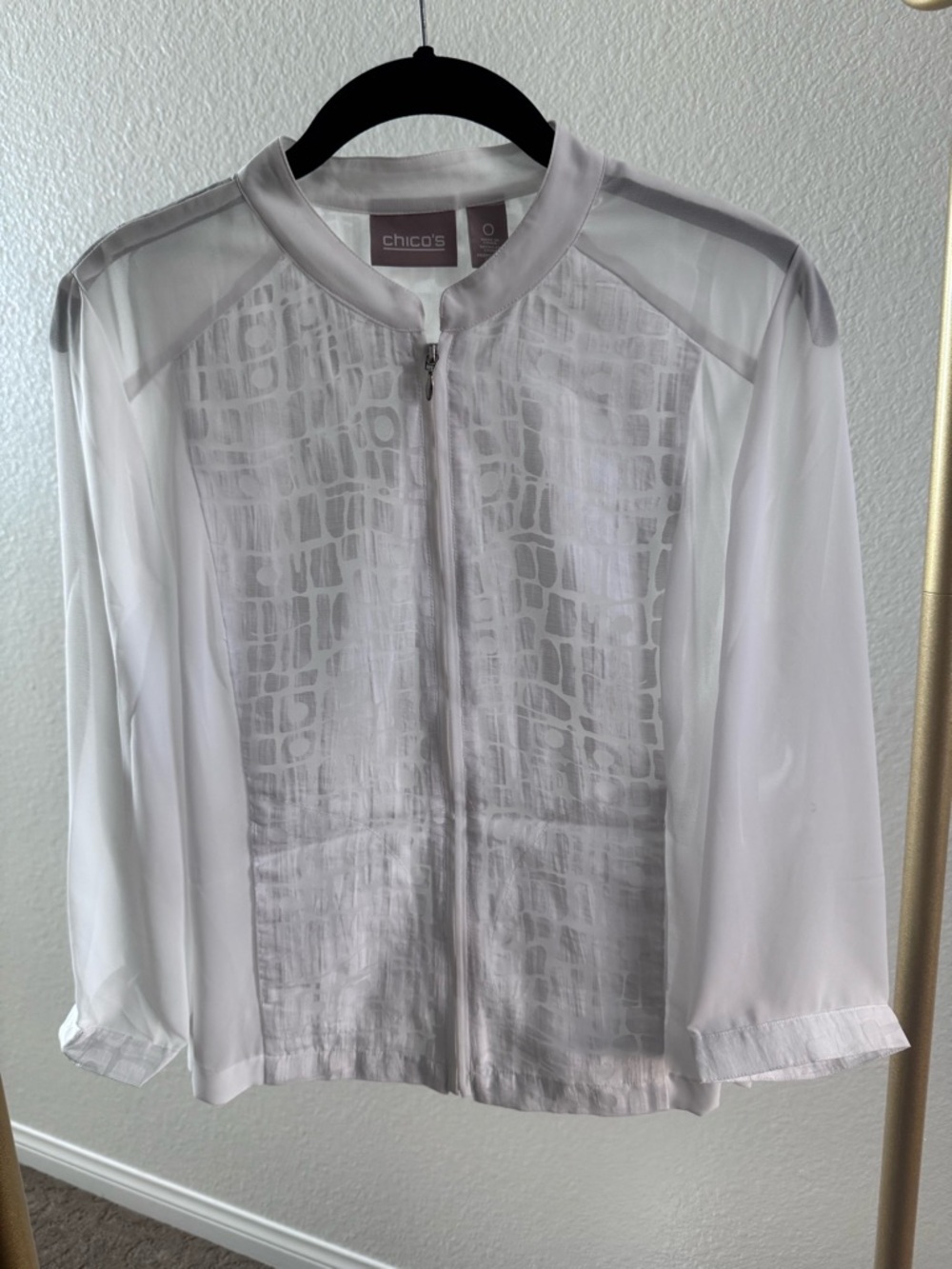Chico's Light White Zip Front Jacket